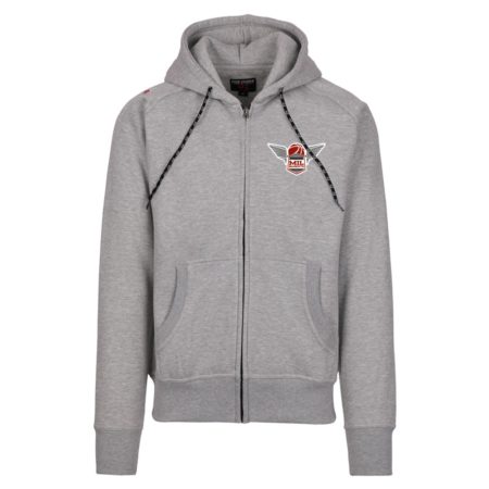 MIL BASKETS Kapuzenjacke Zip-Hoody grau