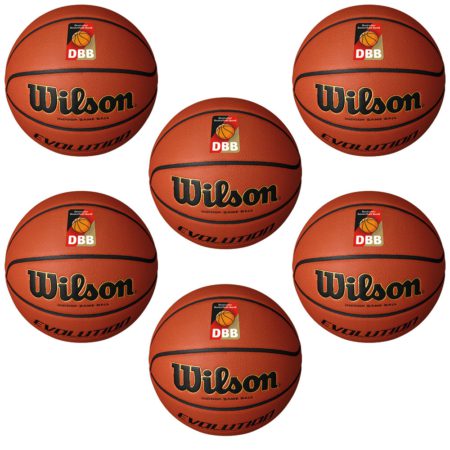 6x Wilson Evolution Game Basketball DBB Größe 7