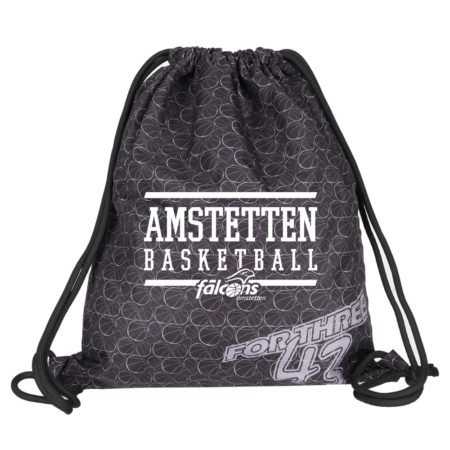 Amstetten Basketball Turnbeutel Gymsac dunkelgrau mit Seitentasche