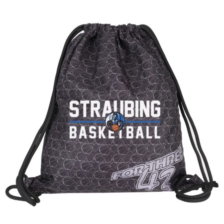 Straubing Basketball Turnbeutel Gymsac dunkelgrau mit Seitentasche