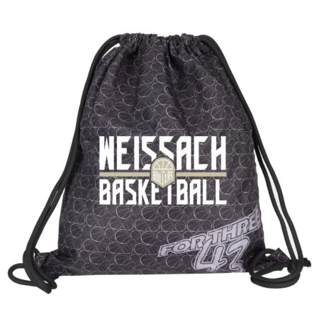 Weissach Basketball Turnbeutel Gymsac dunkelgrau mit Seitentasche