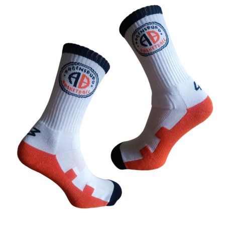 Sportsocken “Ahrensburg Basketball” weiß, VPE 1 Paar